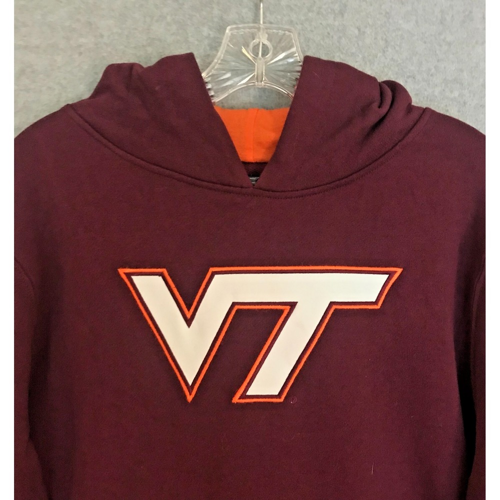 NEW! Colosseum Virginia Tech Hokies Football Hoodie Youth XL 20 Red Long Sleeve